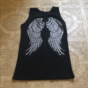 Angel wing back tank top